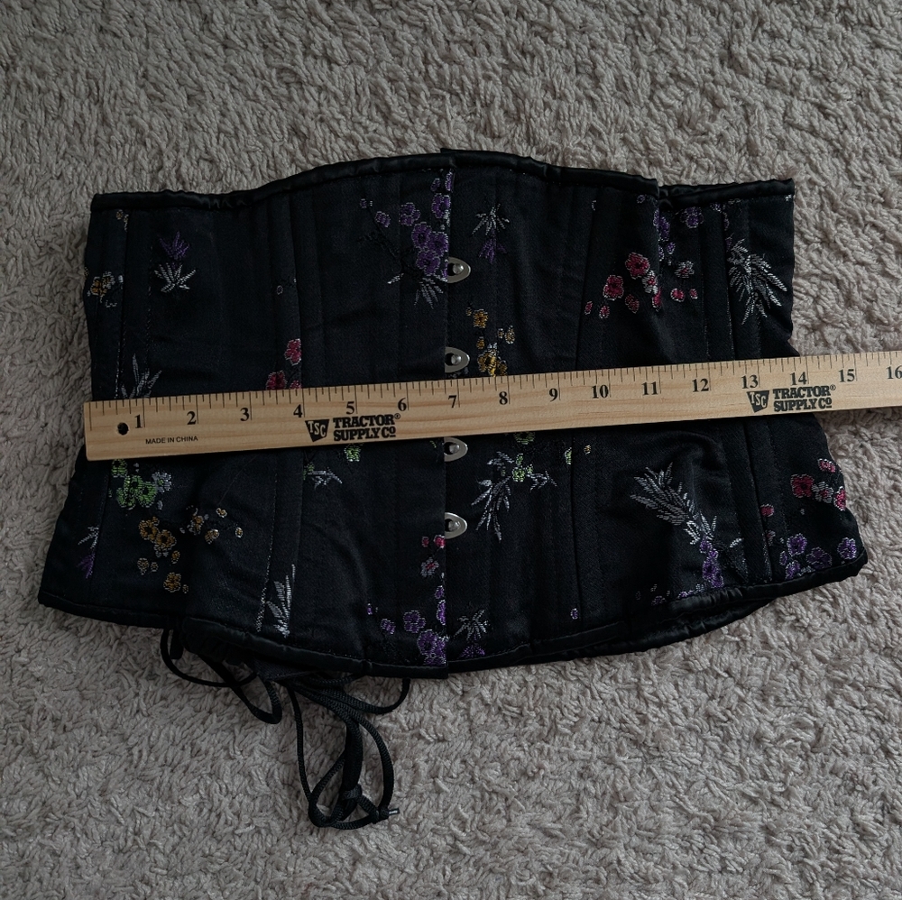 Orchard Corset Floral Brocade Steel Boned Underbust Corset - Picture 7 of 10